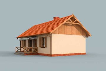Projekt domu letniskowego Averno dom letniskowy - parterowy dom o powierzchni 62,97 m², dach dwuspadowy - ujęcie 4