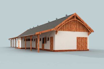  Projekt stajni S43 Stajnia angielska dla koni - 6 boksów (SLN1534) - projekt stajni parterowego - Zdjęcie 3