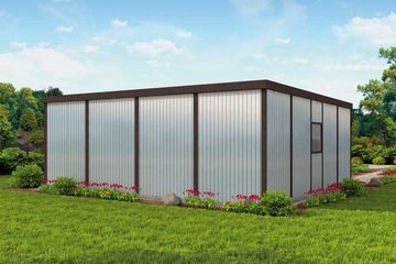  Projekt garażu GB4 Garaż blaszany jednostanowiskowy z pomieszczeniem gospodarczym (SLN1540) - projekt garażu parterowego - Zdjęcie 3