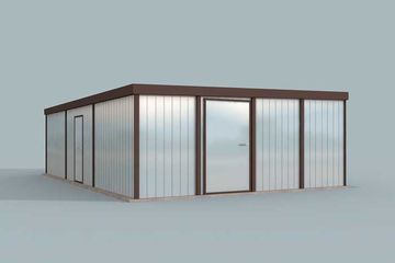  Projekt garażu GB7 projekt garażu blaszanego dwustanowiskowego z pomieszczeniem gosp. (SLN1717) - projekt garażu parterowego - Zdjęcie 4