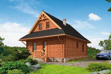  Projekt domu Ontario z płazów drewnianych (SLN1546) - projekt domu parterowego z poddaszem - Zdjęcie 3