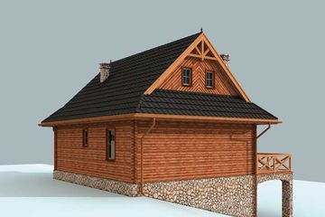  Projekt domu Ontario z płazów drewnianych (SLN1546) - projekt domu parterowego z poddaszem - Zdjęcie 4