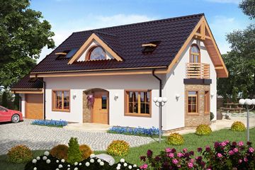  Projekt domu Atka (SKA1050) - projekt domu parterowego z poddaszem - Zdjęcie 1