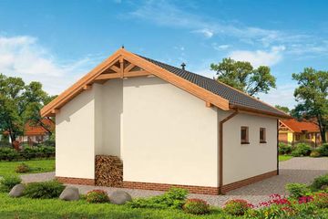  Projekt garażu G31m garaż jednostanowiskowy z wiatą i pomieszczeniem gospodarczym (SLN1547) - projekt garażu parterowego - Zdjęcie 3