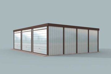  Projekt garażu GB8 Garaż blaszany trzystanowiskowy (SLN1553) - projekt garażu parterowego - Zdjęcie 4