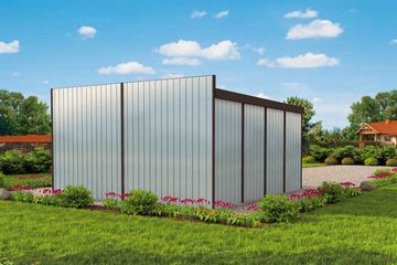  Projekt garażu GB9 Garaż blaszany dwustanowiskowy (SLN1555) - projekt garażu parterowego - Zdjęcie 3