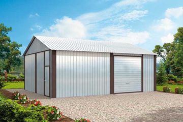  Projekt garażu GB11 Garaż blaszany dwustanowiskowy (SLN1556) - projekt garażu parterowego - Zdjęcie 3