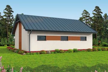  Projekt garażu G279 garaż dwustanowiskowy z pomieszczeniem gospodarczym (SLN1344) - projekt garażu parterowego - Zdjęcie 3