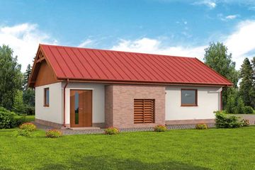  Projekt garażu G273 garaż dwustanowiskowy z pomieszczeniem gospodarczym (SLN1347) - projekt garażu parterowego - Zdjęcie 3