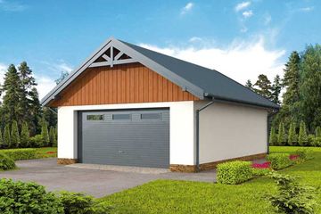  Projekt garażu G274 garaż dwustanowiskowy z pomieszczeniem gospodarczym (SLN1351) - projekt garażu parterowego - Zdjęcie 3