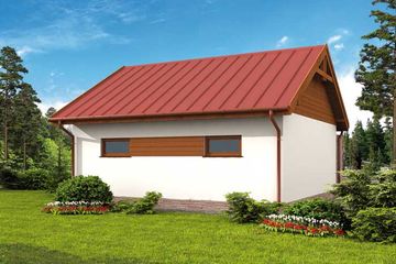  Projekt garażu G276 garaż jednostanowiskowy z pomieszczeniem gospodarczym (SLN1353) - projekt garażu parterowego - Zdjęcie 3