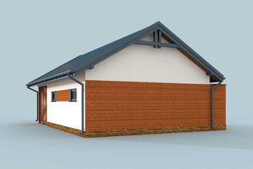  Projekt garażu G277 garaż jednostanowiskowy z pomieszczeniem gospodarczym i wiatą (SLN1355) - projekt garażu parterowego - Zdjęcie 4