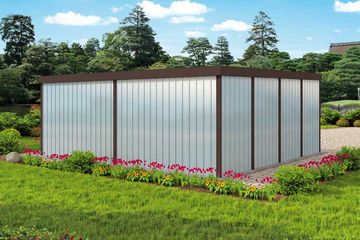  Projekt garażu GB14 Garaż blaszany dwustanowiskowy (SLN1557) - projekt garażu parterowego - Zdjęcie 3