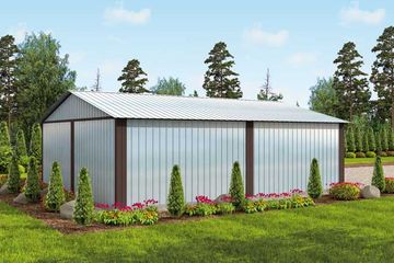  Projekt garażu GB15 Garaż blaszany dwustanowiskowy (SLN1558) - projekt garażu parterowego - Zdjęcie 3