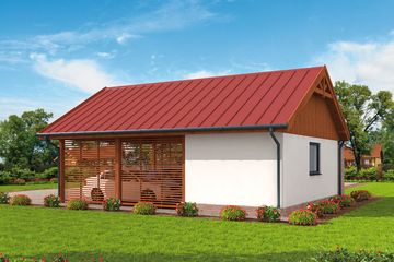  Projekt wiaty garażowej G280 wiata garażowa z pomieszczeniem gospodarczym (SLN1559) - projekt wiaty parterowego - Zdjęcie 3