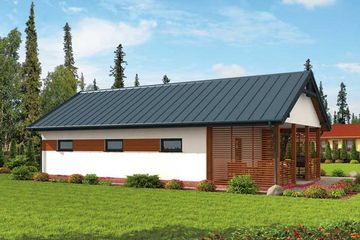  Projekt garażu G284 garaż dwustanowiskowy z pomieszczeniem gospodarczym i werandą (SLN1562) - projekt garażu parterowego - Zdjęcie 3