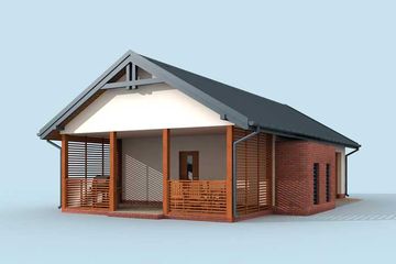  Projekt garażu G284 garaż dwustanowiskowy z pomieszczeniem gospodarczym i werandą (SLN1562) - projekt garażu parterowego - Zdjęcie 4