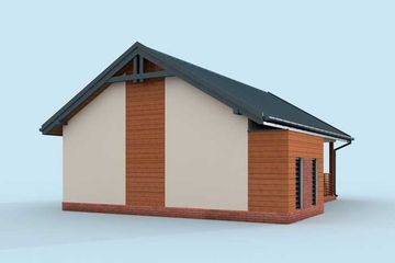  Projekt garażu G285 garaż jednostanowiskowy z pomieszczeniem gospodarczym i werandą (SLN1563) - projekt garażu parterowego - Zdjęcie 4