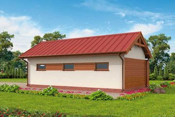  Projekt garażu G291 garaż jednostanowiskowy z pomieszczeniem gospodarczym (SLN1570) - projekt garażu parterowego - Zdjęcie 3