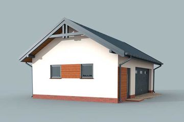  Projekt garażu G292 garaż dwustanowiskowy z pomieszczeniem gospodarczym (SLN1571) - projekt garażu parterowego - Zdjęcie 4