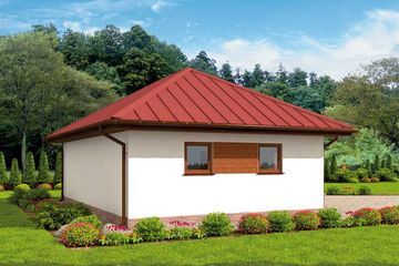  Projekt garażu G293 garaż dwustanowiskowy z pomieszczeniem gospodarczym (SLN1572) - projekt garażu parterowego - Zdjęcie 3