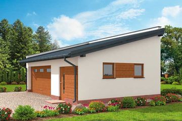  Projekt garażu G294 garaż dwustanowiskowy z pomieszczeniem gospodarczym (SLN1573) - projekt garażu parterowego - Zdjęcie 3