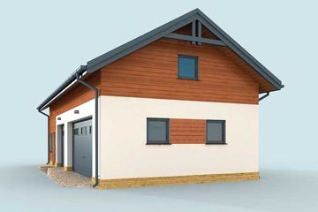  Projekt garażu G299 garaż trzystanowiskowy z pomieszczeniem gospodarczym i poddaszem użytkowym (SLN1583) - projekt garażu parterowego - Zdjęcie 4