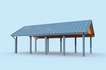  Projekt wiaty garażowej G304 wiata garażowa (SLN1588) - projekt wiaty parterowego - Zdjęcie 4