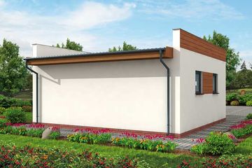  Projekt garażu G308 garaż jednostanowiskowy z pomieszczeniem gospodarczym (SLN1590) - projekt garażu parterowego - Zdjęcie 3