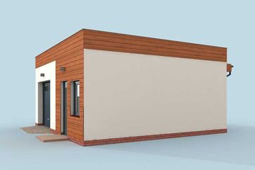  Projekt garażu G308 garaż jednostanowiskowy z pomieszczeniem gospodarczym (SLN1590) - projekt garażu parterowego - Zdjęcie 4