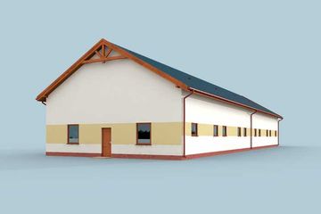 Projekt garażu G307 garaż czterostanowiskowy z pomieszczeniami gospodarczymi - parterowy dom o powierzchni 418,80 m², dach dwuspadowy - ujęcie 4