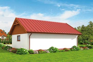  Projekt garażu G310 jednostanowiskowy z pomieszczenie gospodarczym (SLN1596) - projekt garażu parterowego - Zdjęcie 3