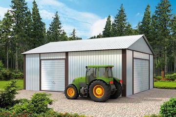  Projekt garażu GB20 Garaż blaszany dwustanowiskowy (SLN1604) - projekt garażu parterowego - Zdjęcie 3