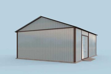  Projekt garażu GB20 Garaż blaszany dwustanowiskowy (SLN1604) - projekt garażu parterowego - Zdjęcie 4