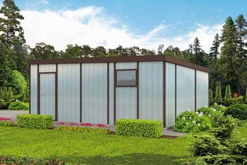  Projekt garażu GB21 Garaż blaszany dwustanowiskowy (SLN1605) - projekt garażu parterowego - Zdjęcie 3