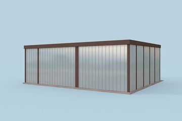  Projekt garażu GB21 Garaż blaszany dwustanowiskowy (SLN1605) - projekt garażu parterowego - Zdjęcie 4