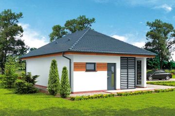  Projekt garażu G315 garaż dwustanowiskowy z pomieszczeniem gospodarczym i altaną (SLN1607) - projekt garażu parterowego - Zdjęcie 3