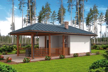  Projekt garażu G312 budynek gospodarczy bez bramy (SLN1614) - projekt garażu parterowego - Zdjęcie 3