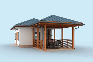  Projekt garażu G312 budynek gospodarczy bez bramy (SLN1614) - projekt garażu parterowego - Zdjęcie 4