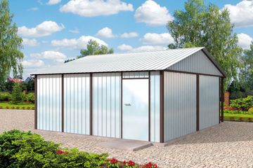  Projekt garażu GB23 garaż blaszany dwustanowiskowy (SLN1617) - projekt garażu parterowego - Zdjęcie 3