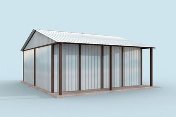  Projekt garażu GB23 garaż blaszany dwustanowiskowy (SLN1617) - projekt garażu parterowego - Zdjęcie 4