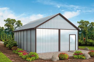  Projekt garażu GB24 projekt garażu blaszanego dwustanowiskowego. (SLN1618) - projekt garażu parterowego - Zdjęcie 3