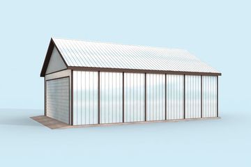  Projekt garażu GB24 projekt garażu blaszanego dwustanowiskowego. (SLN1618) - projekt garażu parterowego - Zdjęcie 4