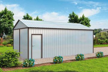  Projekt garażu GB35 projekt garażu blaszanego jednostanowiskowego z pomieszczeniem gosp. (SLN1762) - projekt garażu parterowego - Zdjęcie 3