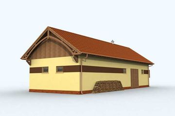 Projekt budynku gospodarczego BGS6 Budynek gospodarczy - parterowy dom o powierzchni 96,69 m², dach dwuspadowy - ujęcie 3