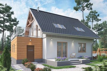  Projekt domu Brzask (1535) (KRD2681) - projekt domu parterowego z poddaszem - Zdjęcie 3