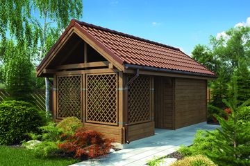  Projekt wiaty garażowej Wiata Garażowa WT-01 (KRH1273) - projekt wiaty parterowego - Zdjęcie 3