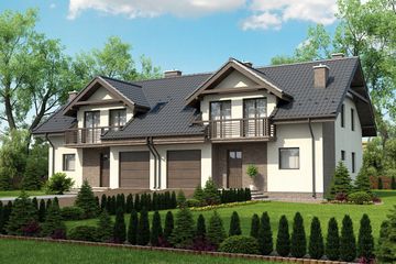 Projekt domu Fasano II Termo - parterowy z poddaszem dom o powierzchni 131,37 m², dach dwuspadowy - ujęcie frontu