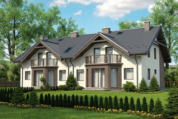 Projekt domu Fasano II Termo - parterowy z poddaszem dom o powierzchni 131,37 m², dach dwuspadowy - ujęcie 2