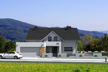 Projekt domu Montana - parterowy z poddaszem dom o powierzchni 160,20 m², dach dwuspadowy - ujęcie 3